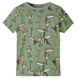 Vidaxl pyjama enfant manches courtes 128 kaki clair