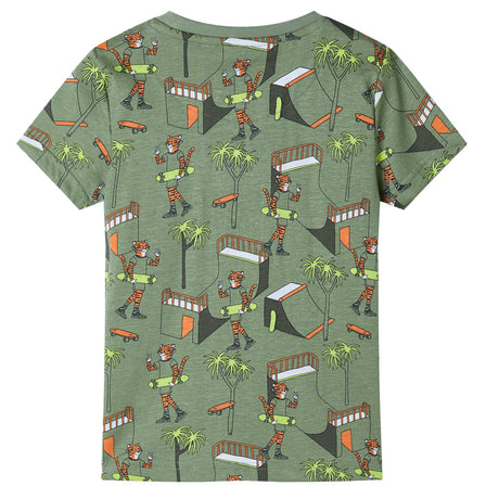 Vidaxl pyjama enfant manches courtes 128 kaki clair