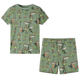 VidaXL Pyjama enfant à manches courtes 140 kaki clair
