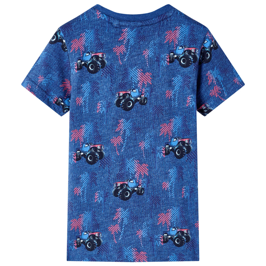VidaXL Chemise enfant 92 bleu foncé mélangé