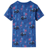 VidaXL Chemise enfant 92 bleu foncé mélangé