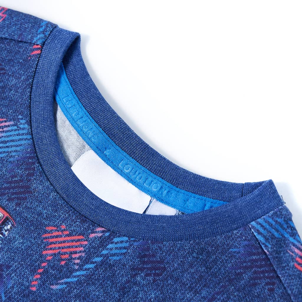 VidaXL Chemise enfant 92 bleu foncé mélangé