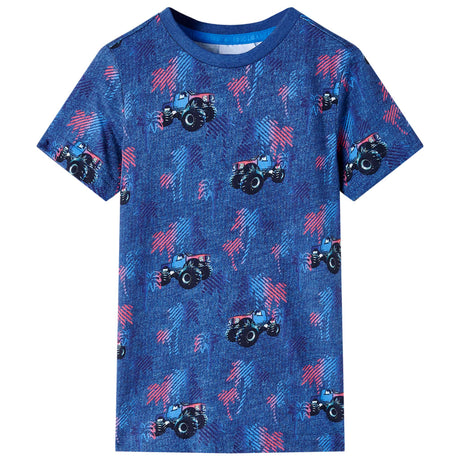 VidaXL Chemise enfant 104 bleu foncé mélangé
