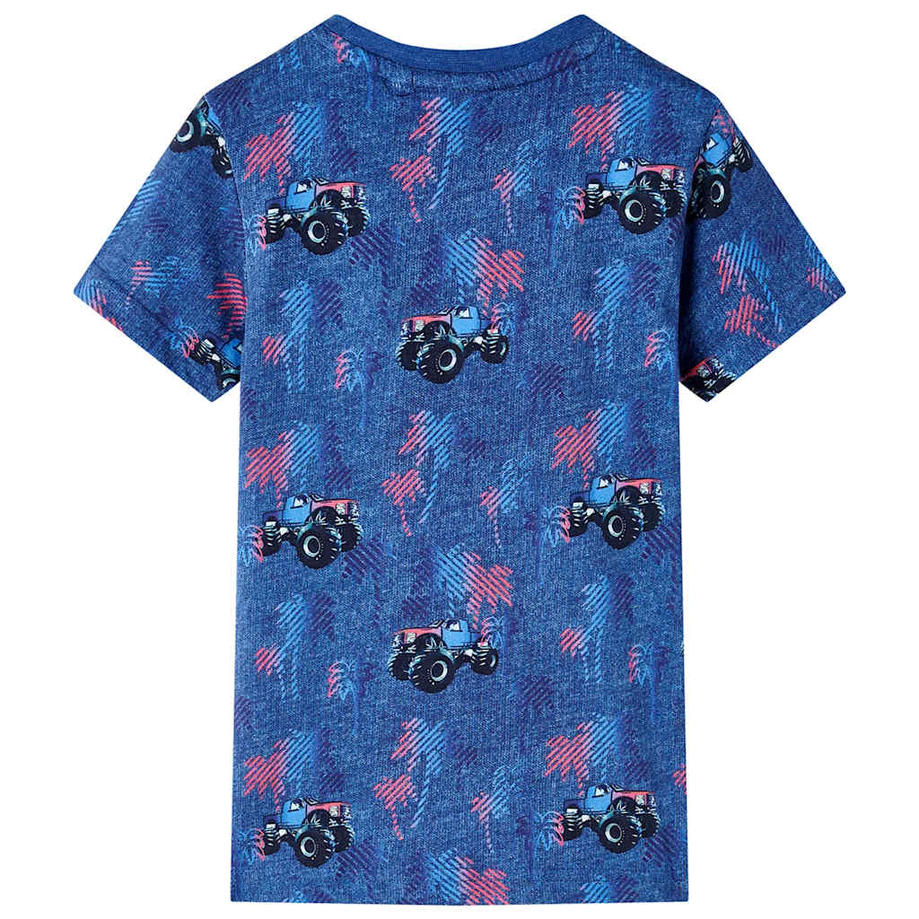 VidaXL Chemise enfant 104 bleu foncé mélangé