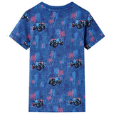 VidaXL Chemise enfant 104 bleu foncé mélangé