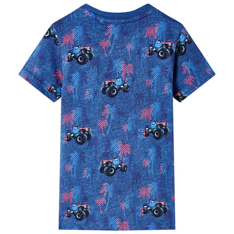VidaXL Chemise enfant 104 bleu foncé mélangé