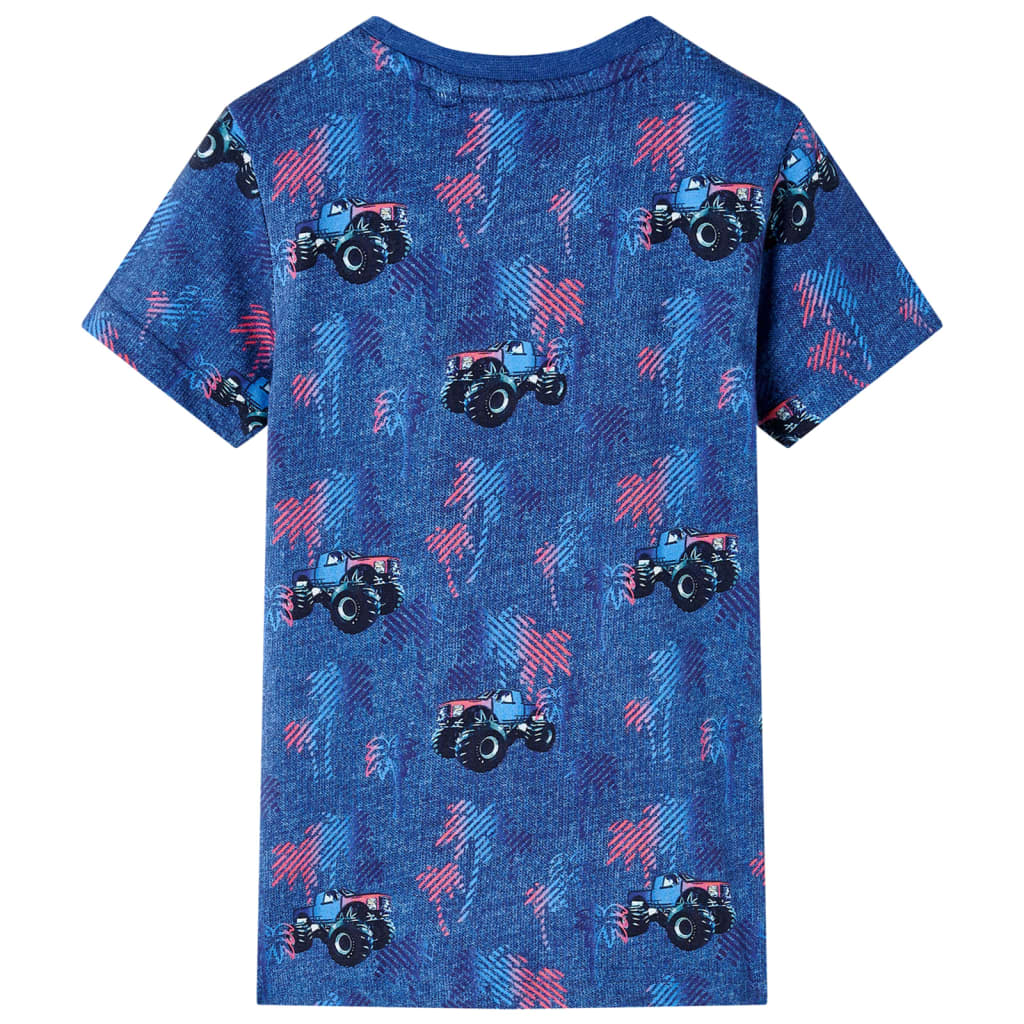 VidaXL Chemise enfant 116 bleu foncé mélangé