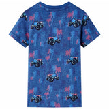 VidaXL Chemise enfant 128 bleu foncé mélangé