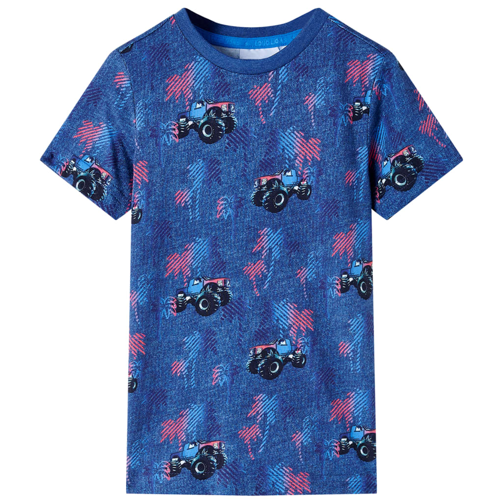 VidaXL Chemise enfant 140 bleu foncé mélangé