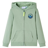 VidaXL Cardigan enfant avec capuche et fermeture éclair 104 kaki clair