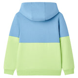 VidaXL Pull enfant à capuche 92 bleu et jaune doux