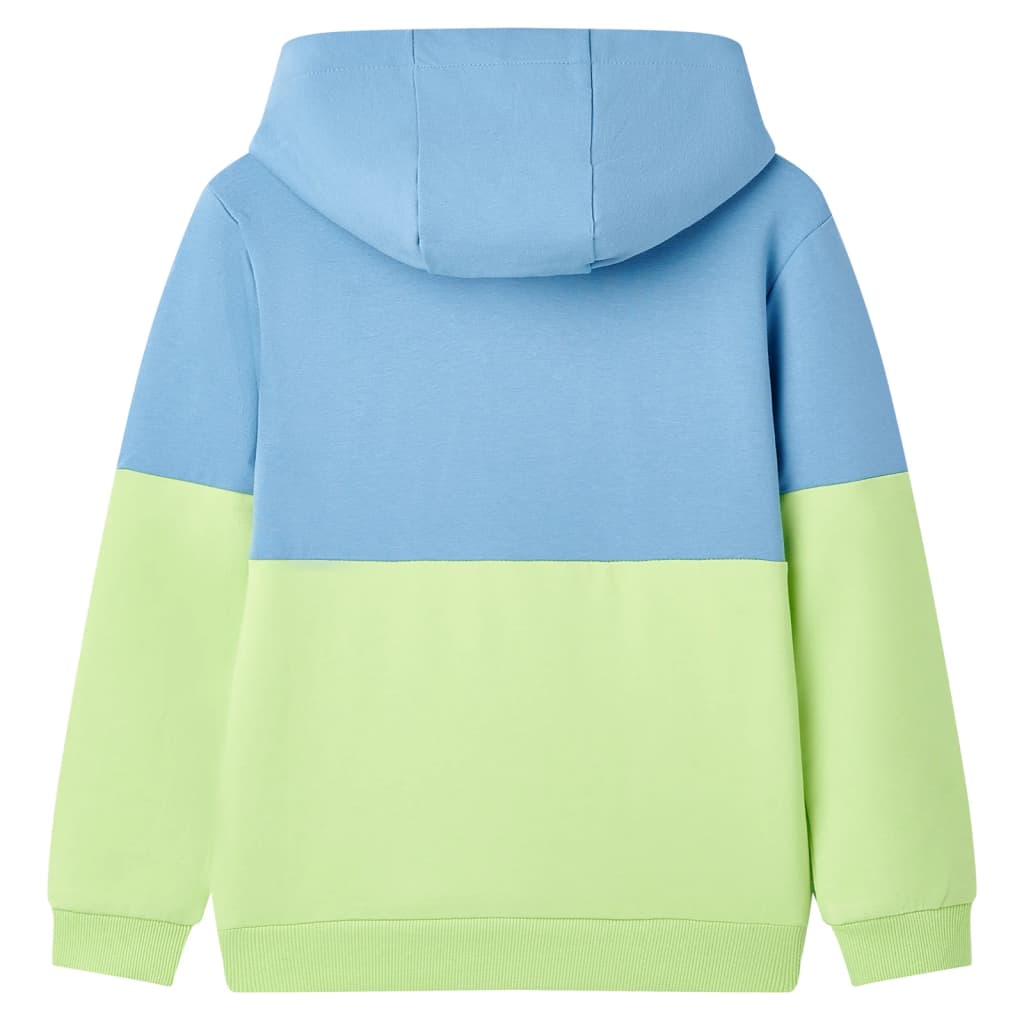 VidaXL Pull enfant à capuche 104 bleu et jaune doux
