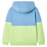 VidaXL Pull enfant à capuche 104 bleu et jaune doux