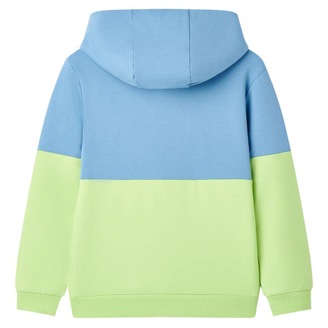 VidaXL Pull enfant à capuche 104 bleu et jaune doux