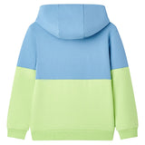 VidaXL Pull enfant à capuche 116 bleu et jaune doux