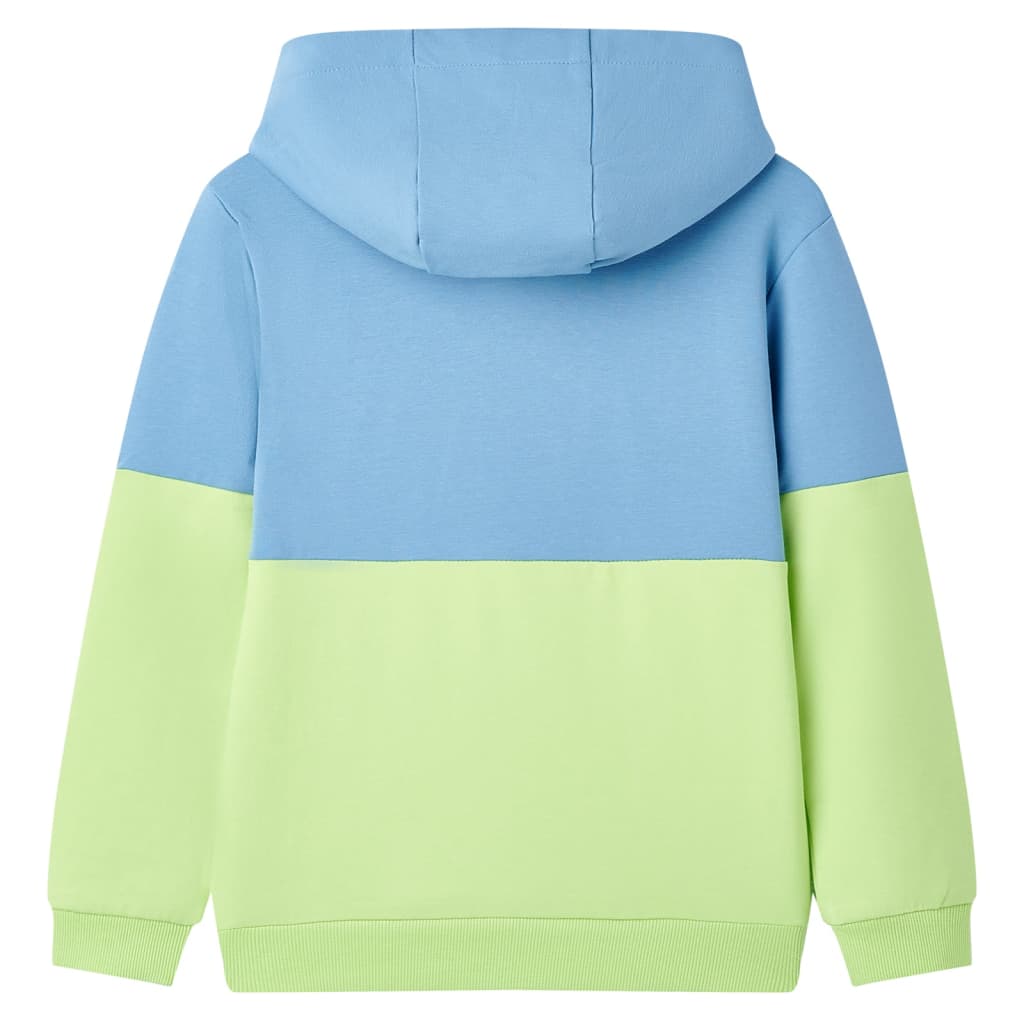 VidaXL Pull enfant à capuche 140 bleu et jaune doux