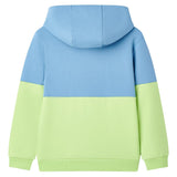 VidaXL Pull enfant à capuche 140 bleu et jaune doux