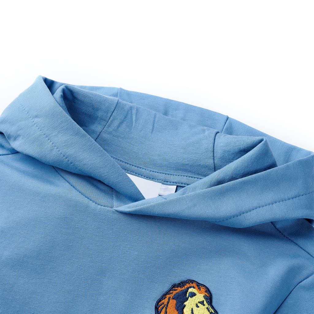 VidaXL Pull enfant à capuche 140 bleu et jaune doux
