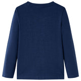 VidaXL Chemise enfant à manches longues 92 bleu marine mélangé