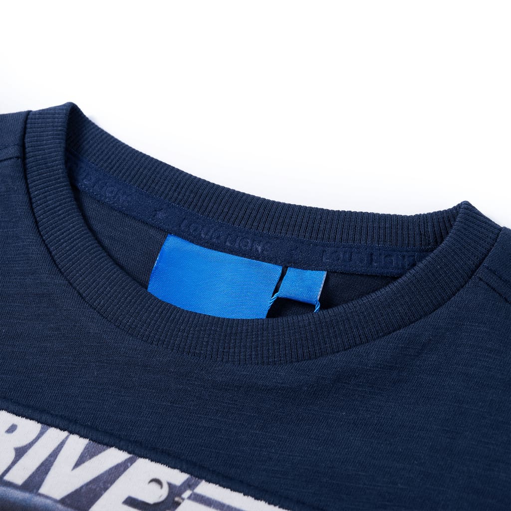 VidaXL Chemise enfant à manches longues 92 bleu marine mélangé