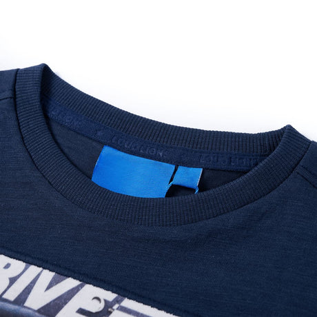VidaXL Chemise enfant à manches longues 104 bleu marine mélangé