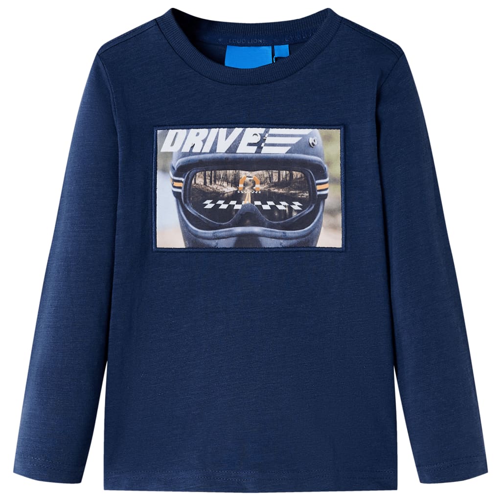 VidaXL Chemise enfant à manches longues 140 bleu marine mixte