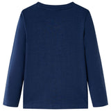 VidaXL Chemise enfant à manches longues 140 bleu marine mixte