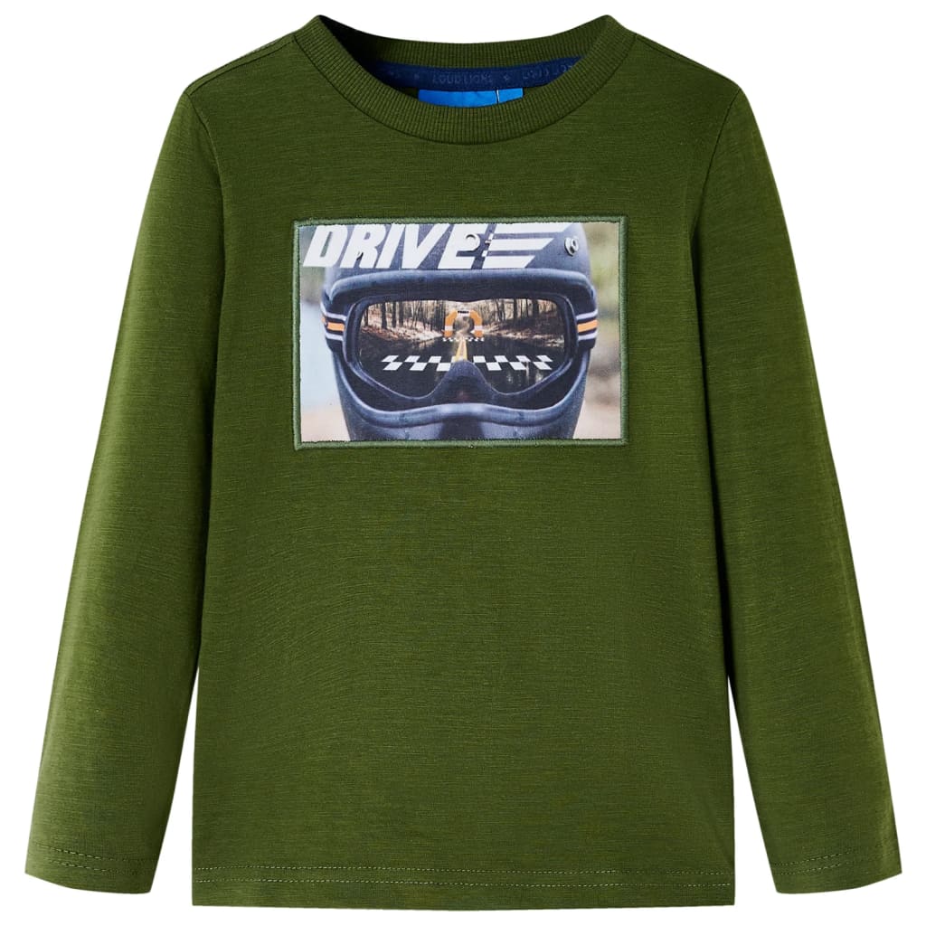 VidaXL Chemise enfant à manches longues 104 kaki foncé