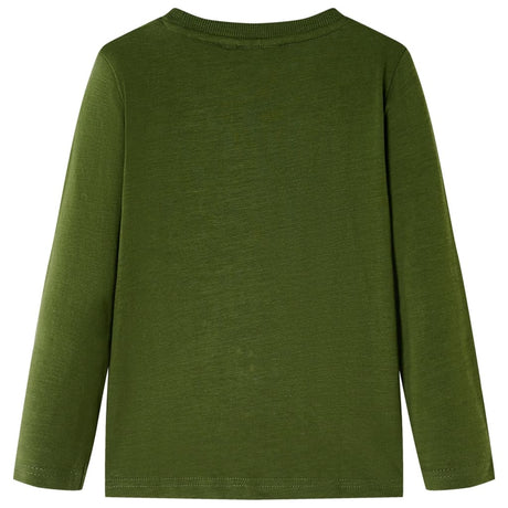 VidaXL Chemise enfant à manches longues 128 kaki foncé