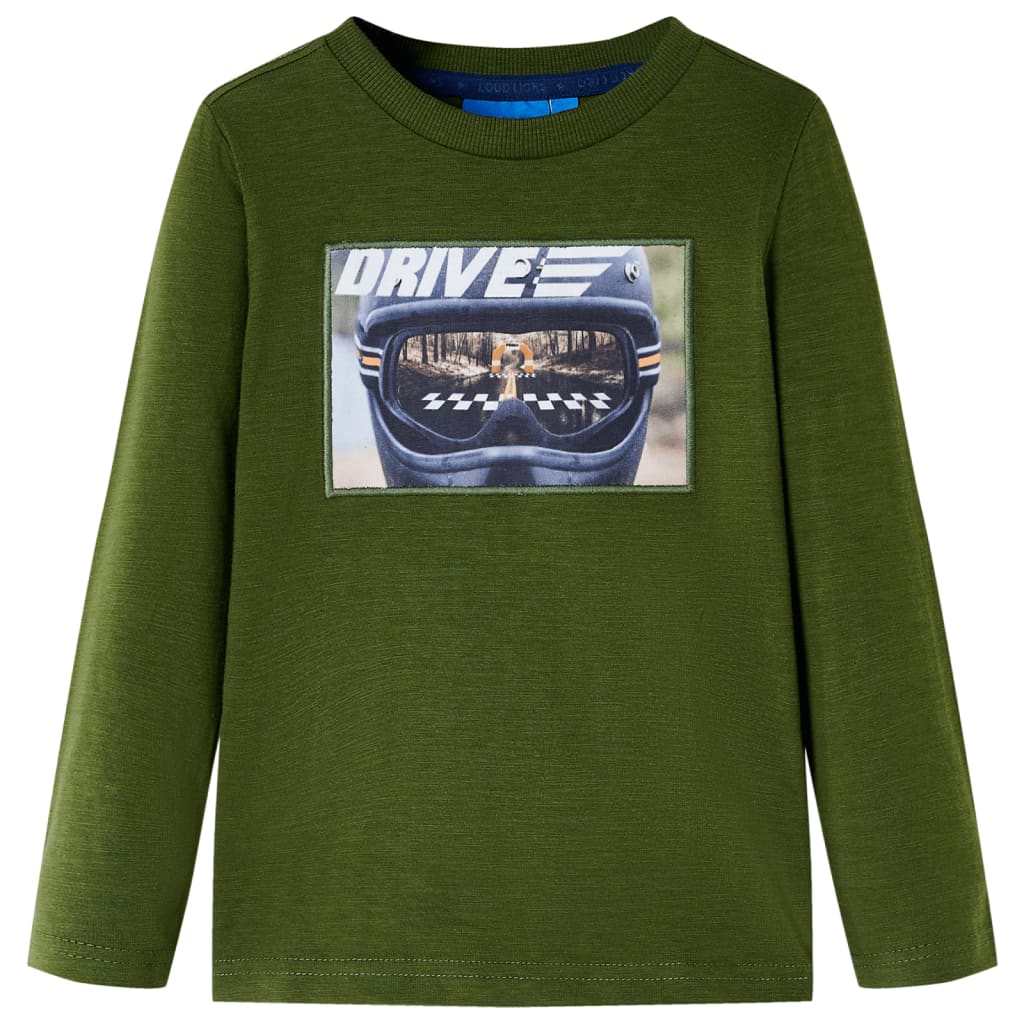 VidaXL Chemise enfant à manches longues 140 kaki foncé