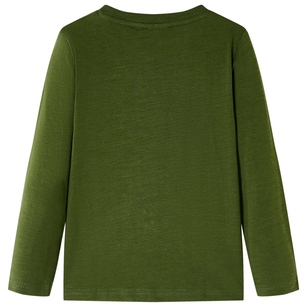 VidaXL Chemise enfant à manches longues 140 kaki foncé