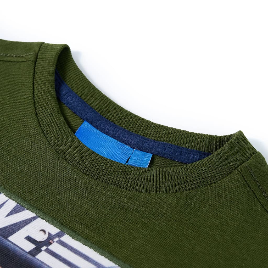 VidaXL Chemise enfant à manches longues 140 kaki foncé