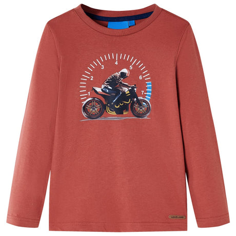 VidaXL Chemise enfant à manches longues 104 couleur henné
