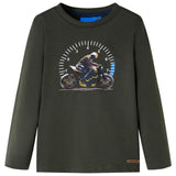 VidaXL Chemise enfant à manches longues 128 kaki