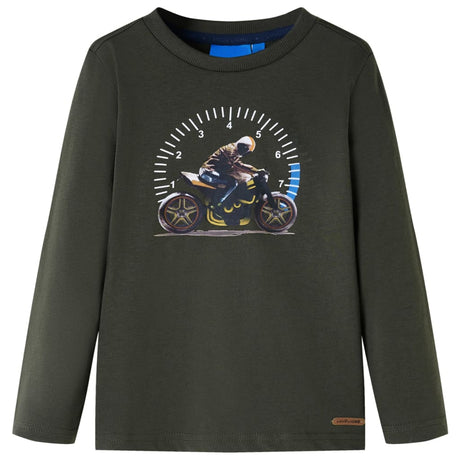 VidaXL Chemise enfant à manches longues 128 kaki