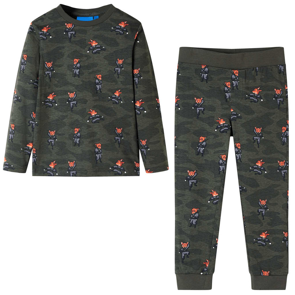 VidaXL Pyjama enfant à manches longues 92 kaki