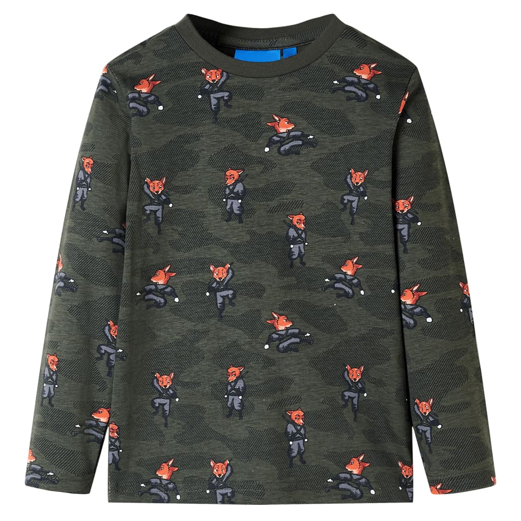VidaXL Pyjama enfant à manches longues 92 kaki