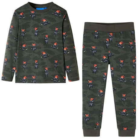 VidaXL Pyjama enfant à manches longues 104 kaki