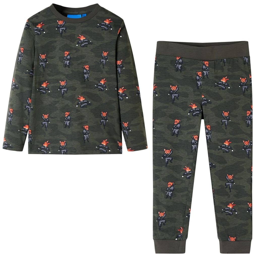 VidaXL Pyjama enfant à manches longues 128 kaki