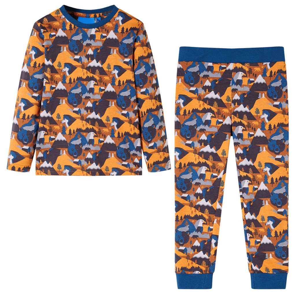 VidaXL Pyjama enfant à manches longues 92 couleur cognac