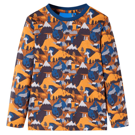 VidaXL Pyjama enfant à manches longues 128 couleur cognac
