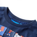 VidaXL Chemise enfant à manches longues 104 bleu marine mélangé