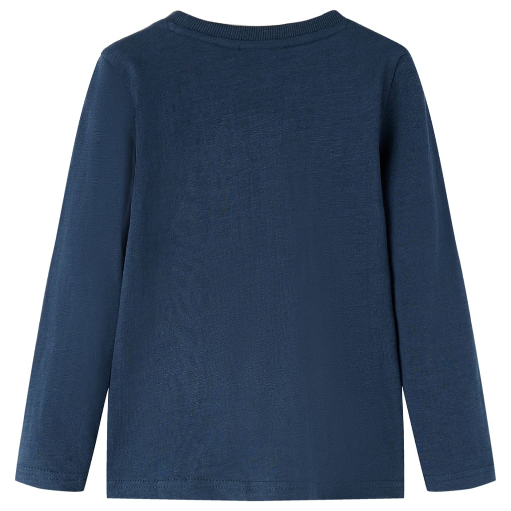 VidaXL Chemise enfant à manches longues 116 bleu marine mélangé