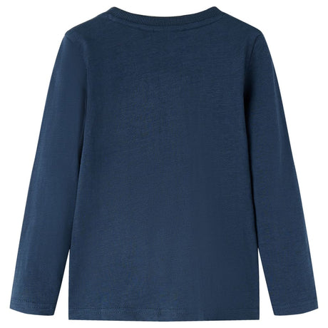VidaXL Chemise enfant à manches longues 116 bleu marine mélangé