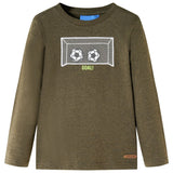 VidaXL Chemise enfant à manches longues 92 kaki mélangé