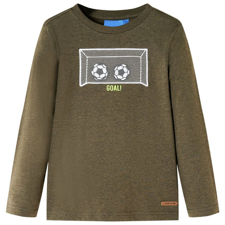 VidaXL Chemise enfant à manches longues 116 couleur kaki mixte