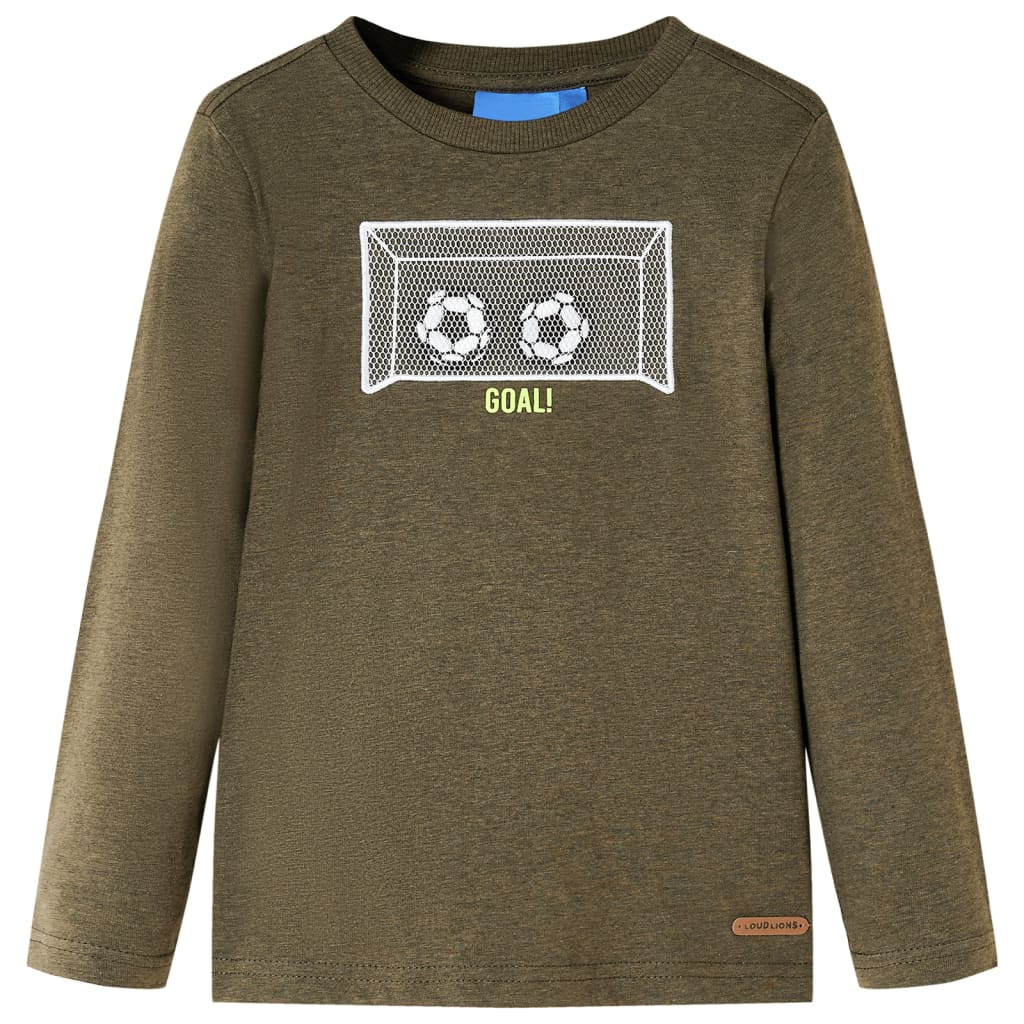 VidaXL Chemise enfant à manches longues 128 couleur kaki mixte