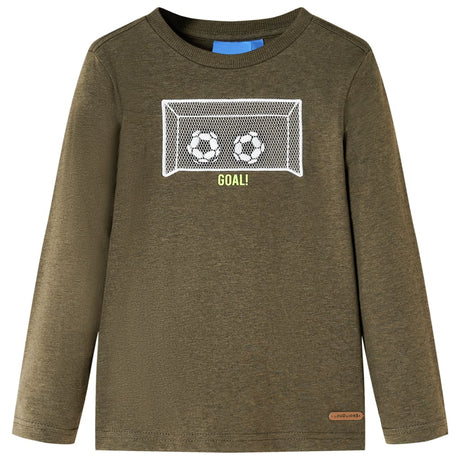 VidaXL Chemise enfant à manches longues 128 couleur kaki mixte