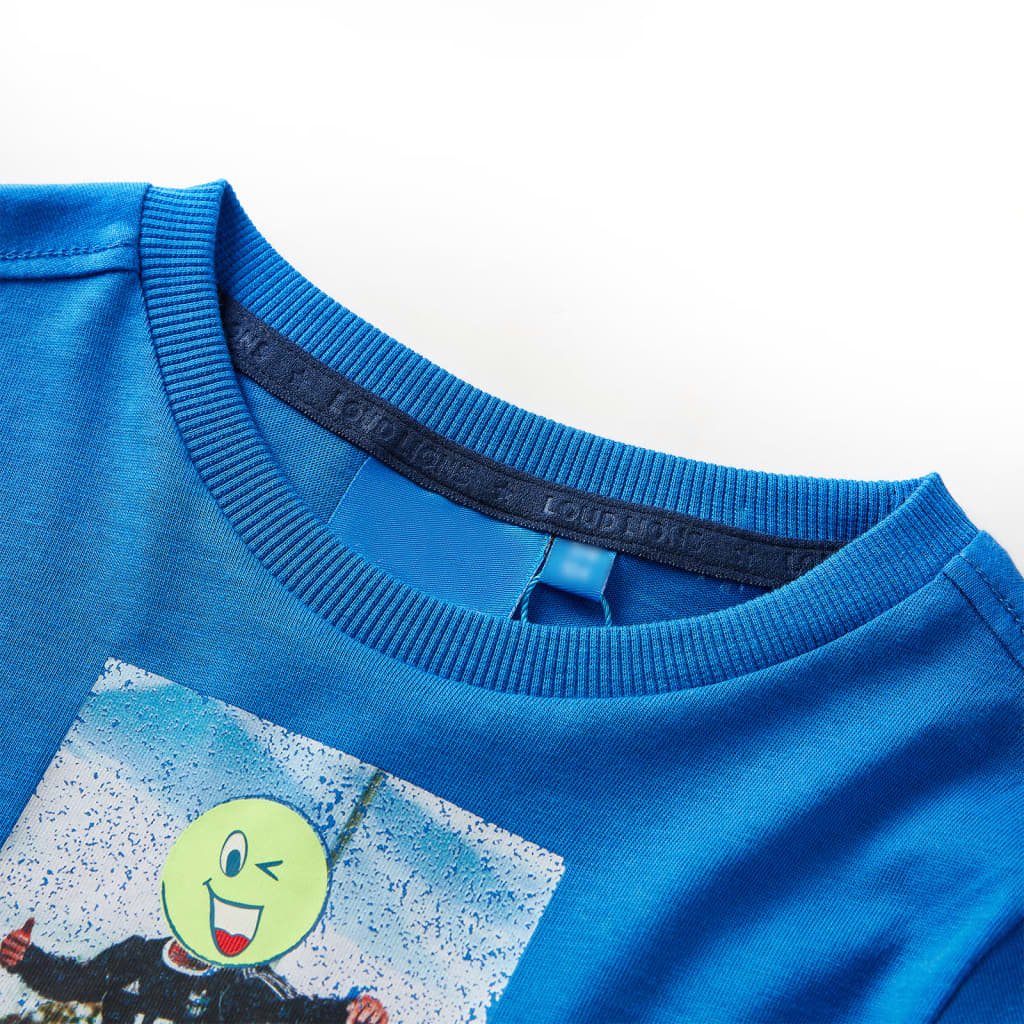 VidaXL Chemise enfant à manches longues 116 bleu cobalt