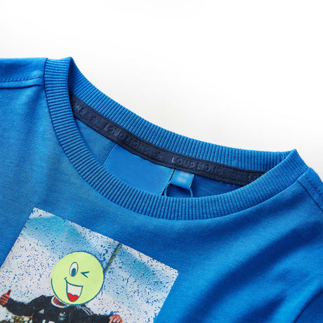 VidaXL Chemise enfant à manches longues 116 bleu cobalt